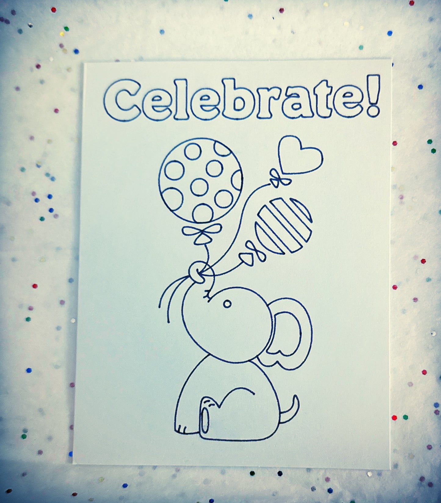 Elephant Celebrate Handmade Card